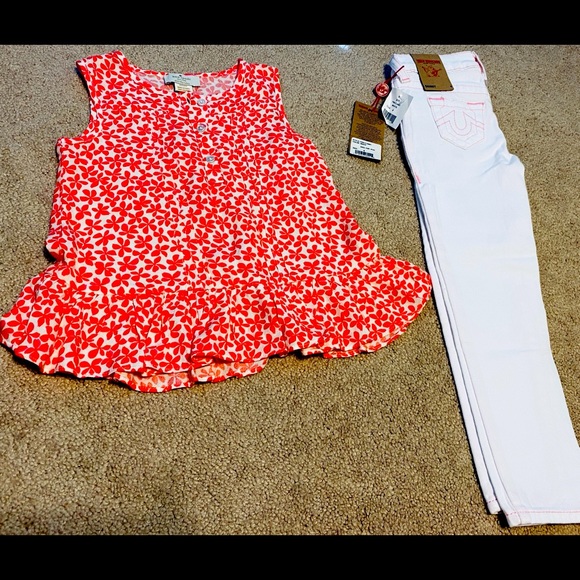 GIRLS SIZE Kate Spade top and True Religion jeans - Picture 1 of 3